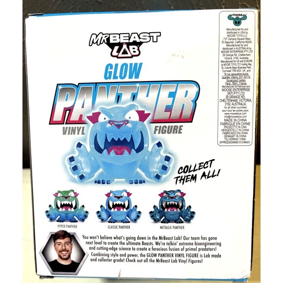 MR BEAST Lab GLOW PANTHER Vinyl Figure 3.5" Glow In The Dark NEW IN PACKAGE - Picture 2 of 3